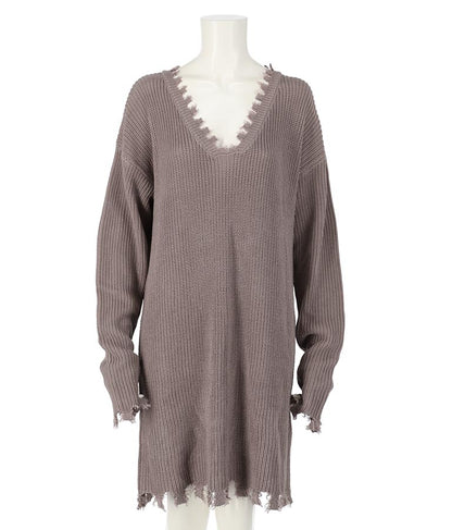 ダメージVネックゆるチュニック 493-2245