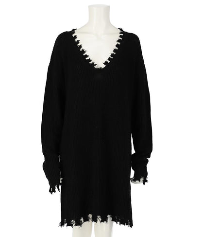 ダメージVネックゆるチュニック 493-2245