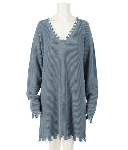 ダメージVネックゆるチュニック 493-2245