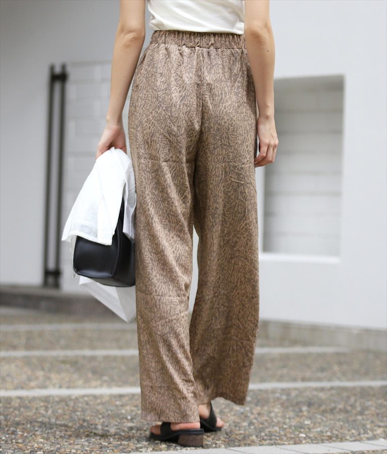 アニマルニュアンス柄ワイドパンツ 152-5220