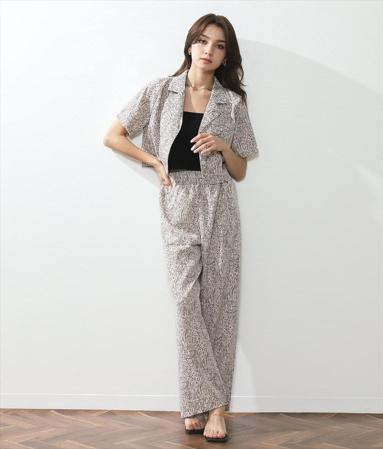 アニマルニュアンス柄ワイドパンツ 152-5220