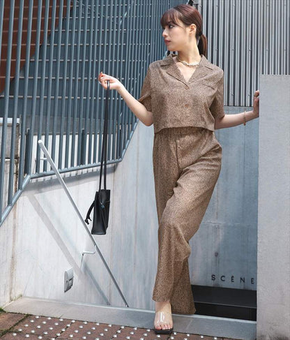 アニマルニュアンス柄ワイドパンツ 152-5220