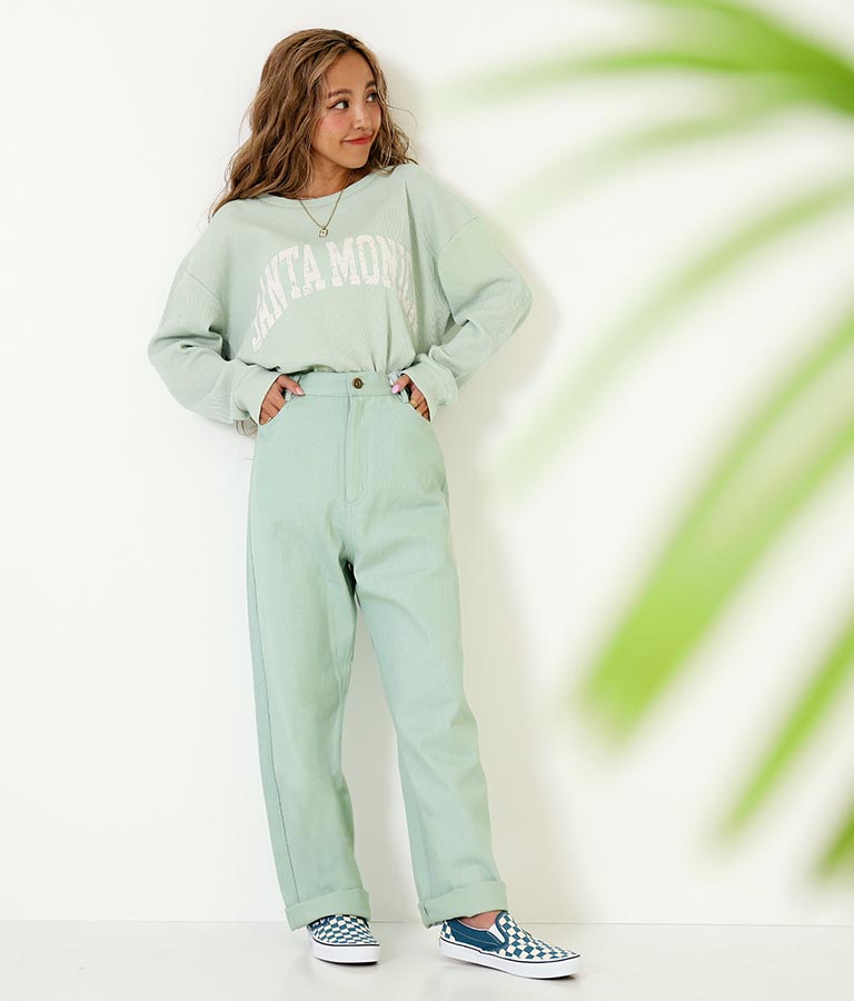 ツイルカラーストレートパンツ 852-5295