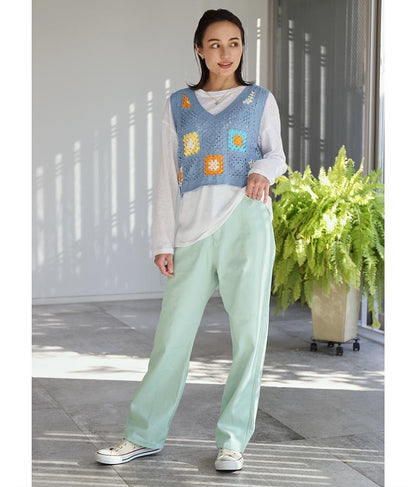 ツイルカラーストレートパンツ 852-5295