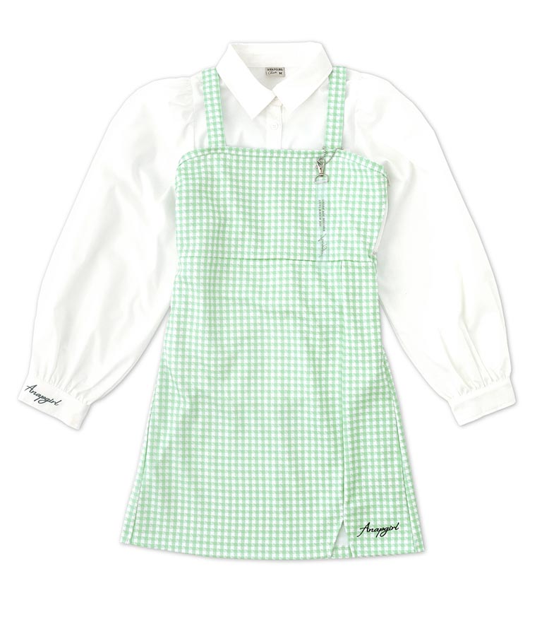 シャツ×キャミソールワンピースセット