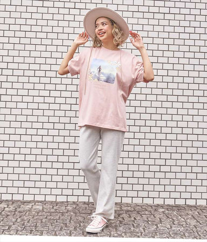 ウエスト ギャザー ワッフル フレア パンツ【セットアップ着用可】 852-5573