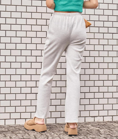 ウエスト ギャザー ワッフル フレア パンツ【セットアップ着用可】 852-5573