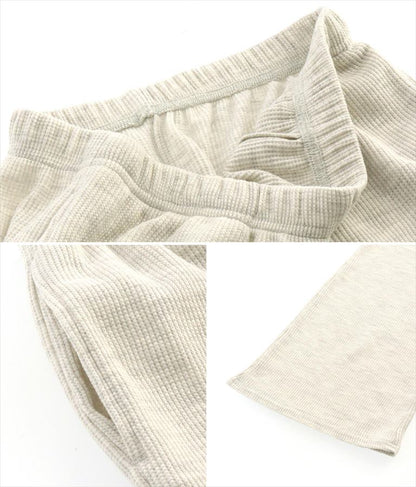 ウエスト ギャザー ワッフル フレア パンツ【セットアップ着用可】 852-5573