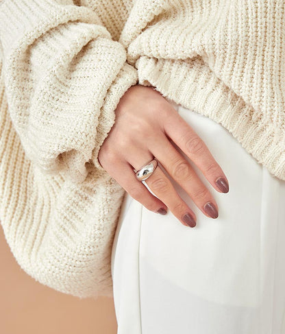 金属アレルギー対応 サージカル ステンレス 316L ボリューム デザイン リング 369-9150