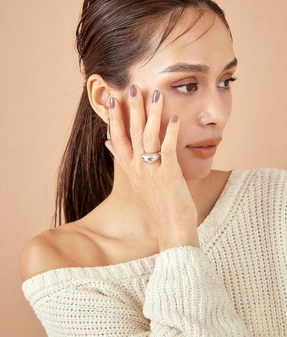 金属アレルギー対応 サージカル ステンレス 316L ボリューム デザイン リング 369-9150