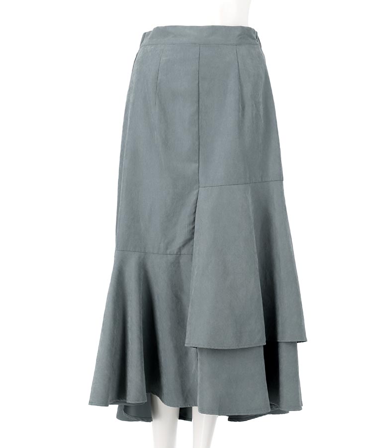 ピーチ起毛アシンメトリーフレアスカート