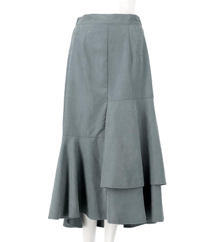 ピーチ起毛アシンメトリーフレアスカート