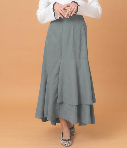 ピーチ起毛 アシンメトリー フレア スカート 521-6284