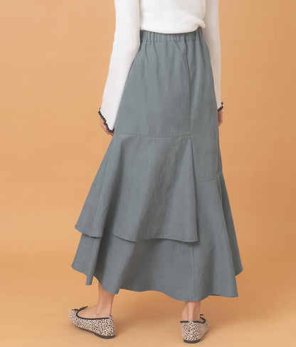 ピーチ起毛 アシンメトリー フレア スカート 521-6284