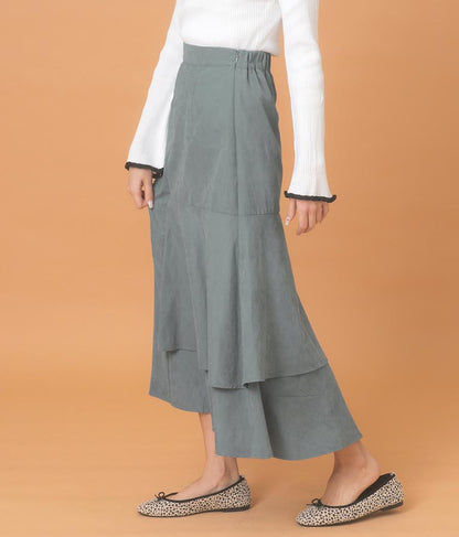 ピーチ起毛 アシンメトリー フレア スカート 521-6284