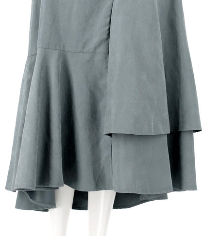 ピーチ起毛 アシンメトリー フレア スカート 521-6284