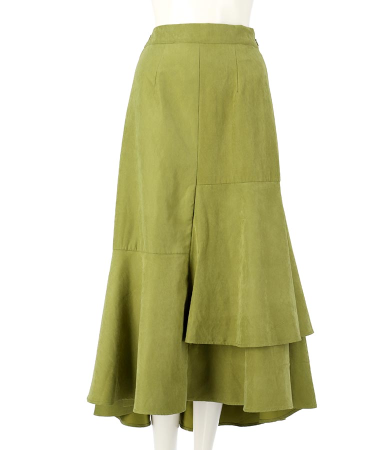 ピーチ起毛 アシンメトリー フレア スカート 521-6284