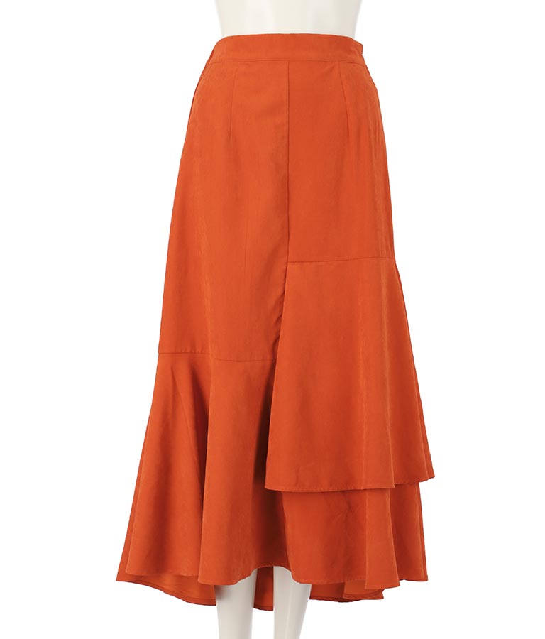 ピーチ起毛 アシンメトリー フレア スカート 521-6284