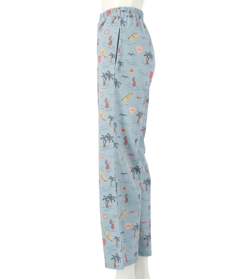 MIMPIロゴ入り総柄ストレートパンツ【セットアップ着用可】