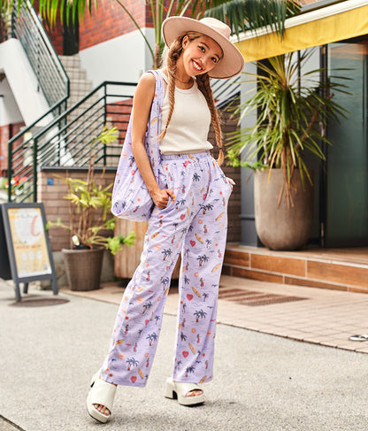 MIMPIロゴ入り総柄ストレートパンツ【セットアップ着用可】 852-5391