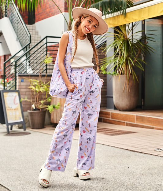 MIMPIロゴ入り総柄ストレートパンツ【セットアップ着用可】 852-5391