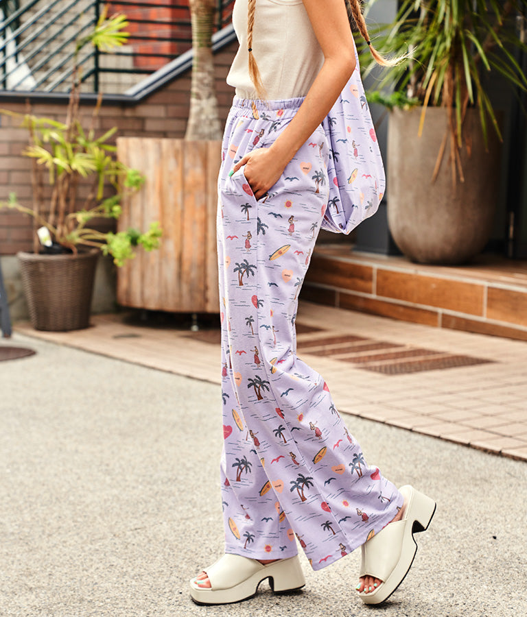 MIMPIロゴ入り総柄ストレートパンツ【セットアップ着用可】 852-5391