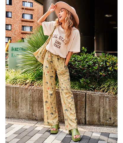 MIMPIロゴ入り総柄ストレートパンツ【セットアップ着用可】 852-5391