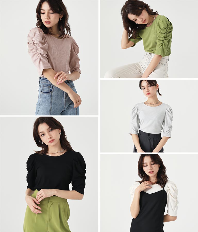 テレコリブパワショルトップスカットソー 793-8409