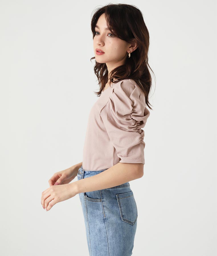 テレコリブパワショルトップスカットソー 793-8409