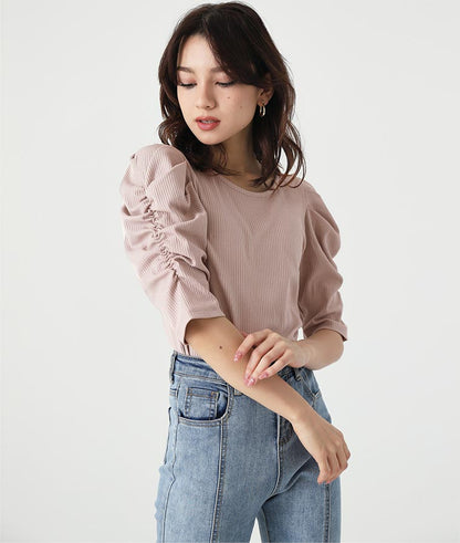 テレコリブパワショルトップスカットソー 793-8409