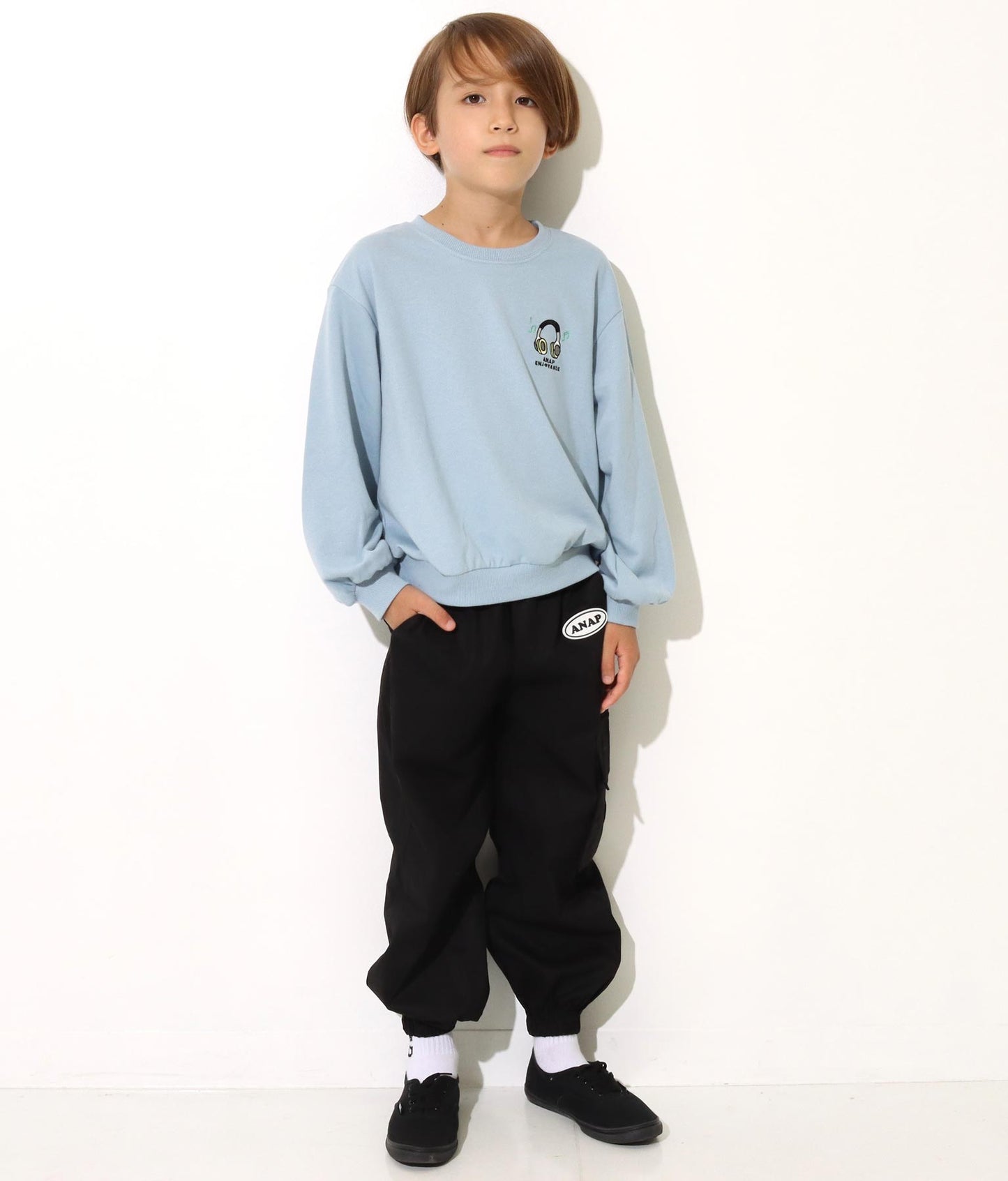 ワンポイント刺繍ミニ裏毛トレーナー