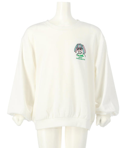 ワンポイント 刺繍 ミニ裏毛 トレーナー 423-2892