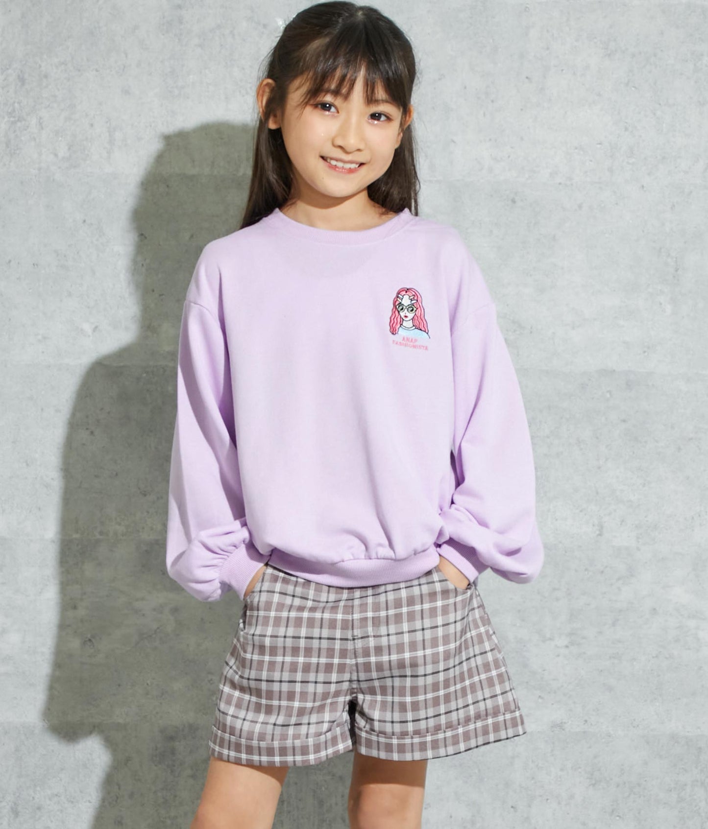 ワンポイント 刺繍 ミニ裏毛 トレーナー 423-2892