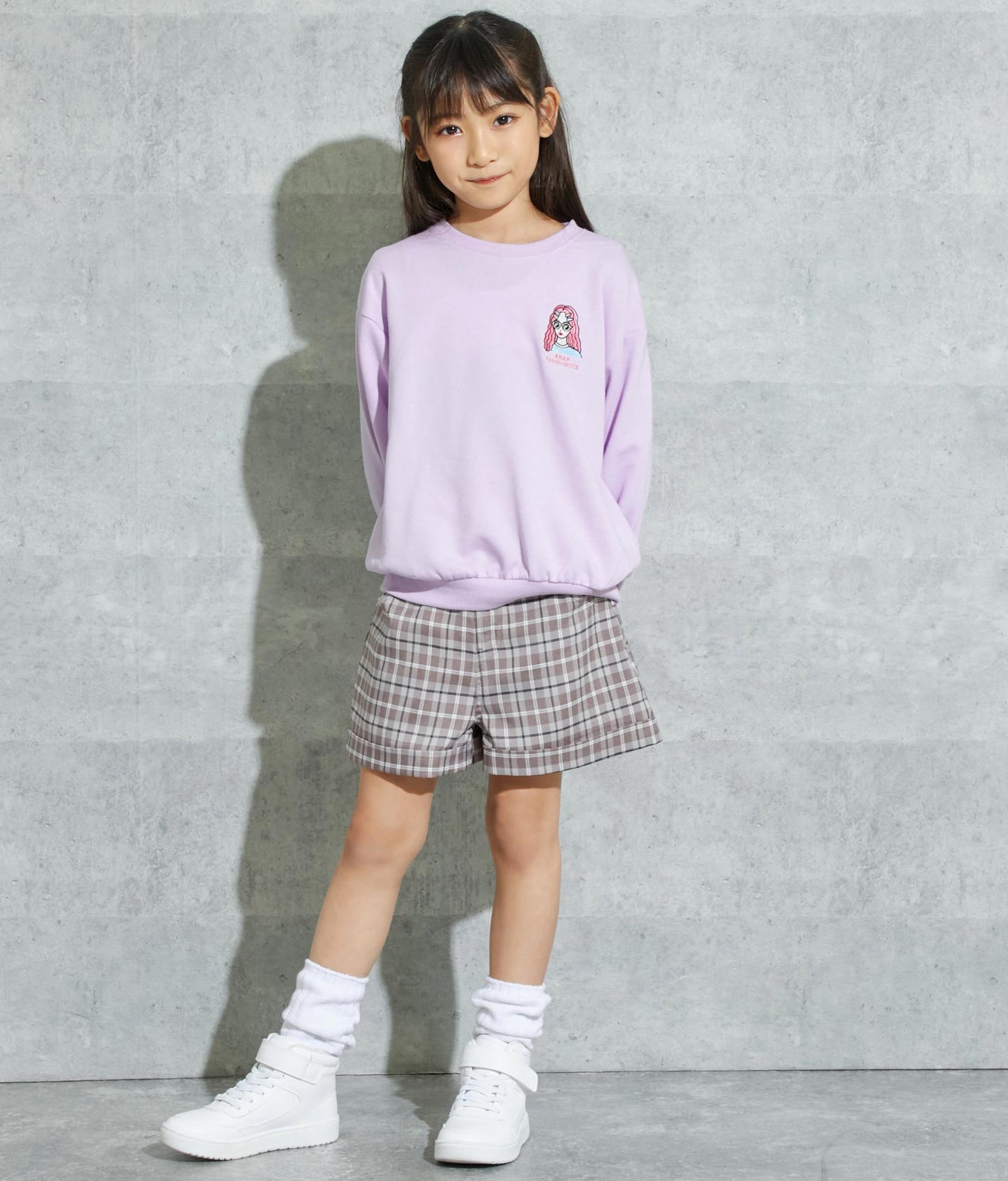 ワンポイント 刺繍 ミニ裏毛 トレーナー 423-2892