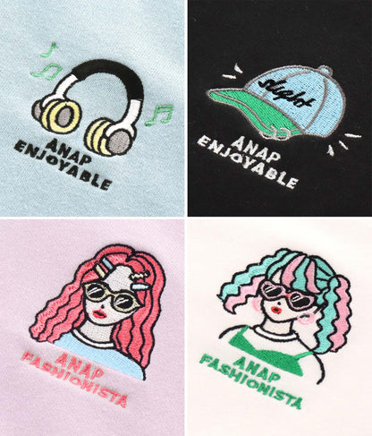 ワンポイント 刺繍 ミニ裏毛 トレーナー 423-2892