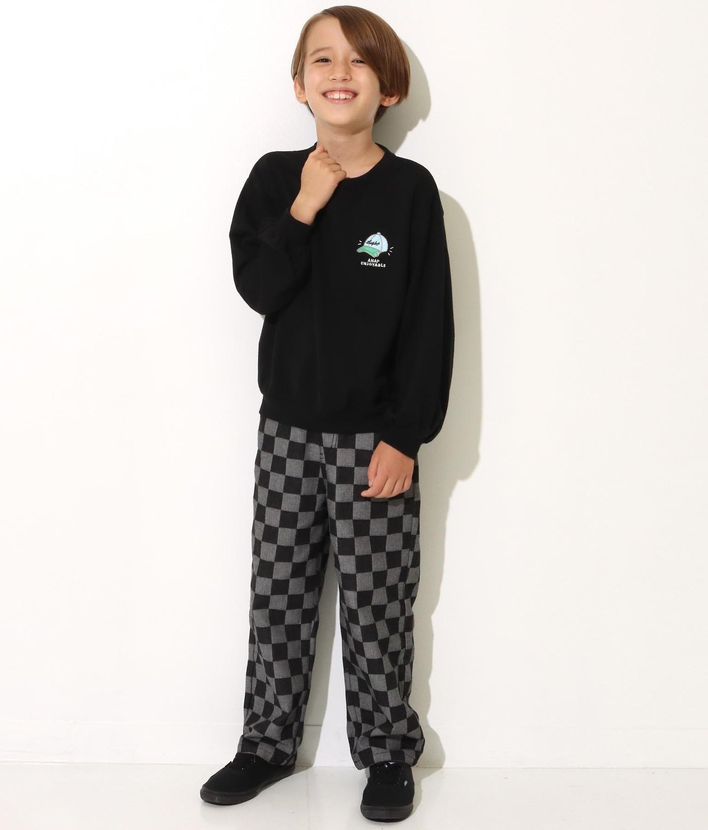 ワンポイント 刺繍 ミニ裏毛 トレーナー 423-2892