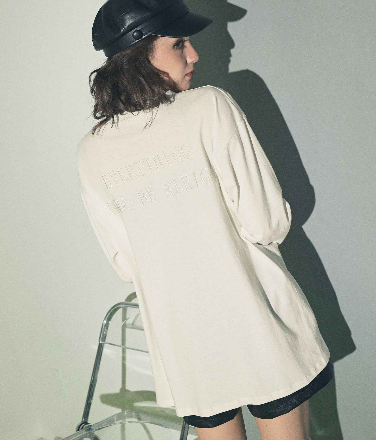 フロント ツイスト バック 刺繍 ロンT 153-5267