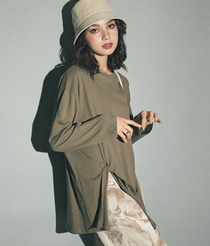 フロント ツイスト バック 刺繍 ロンT 153-5267