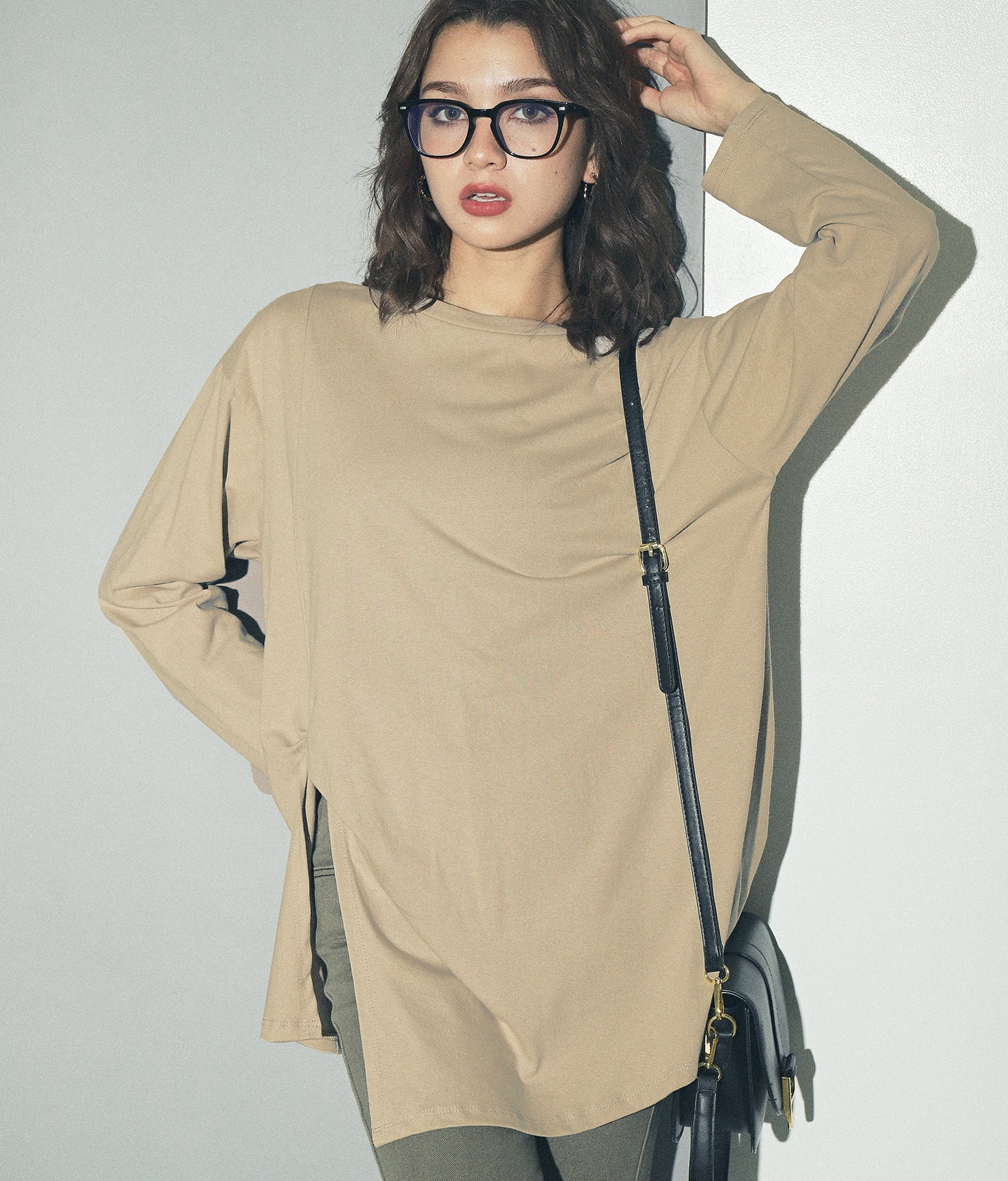 フロント ツイスト バック 刺繍 ロンT 153-5267