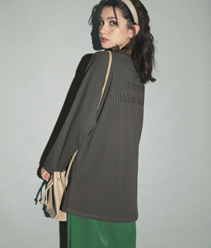 フロント ツイスト バック 刺繍 ロンT 153-5267