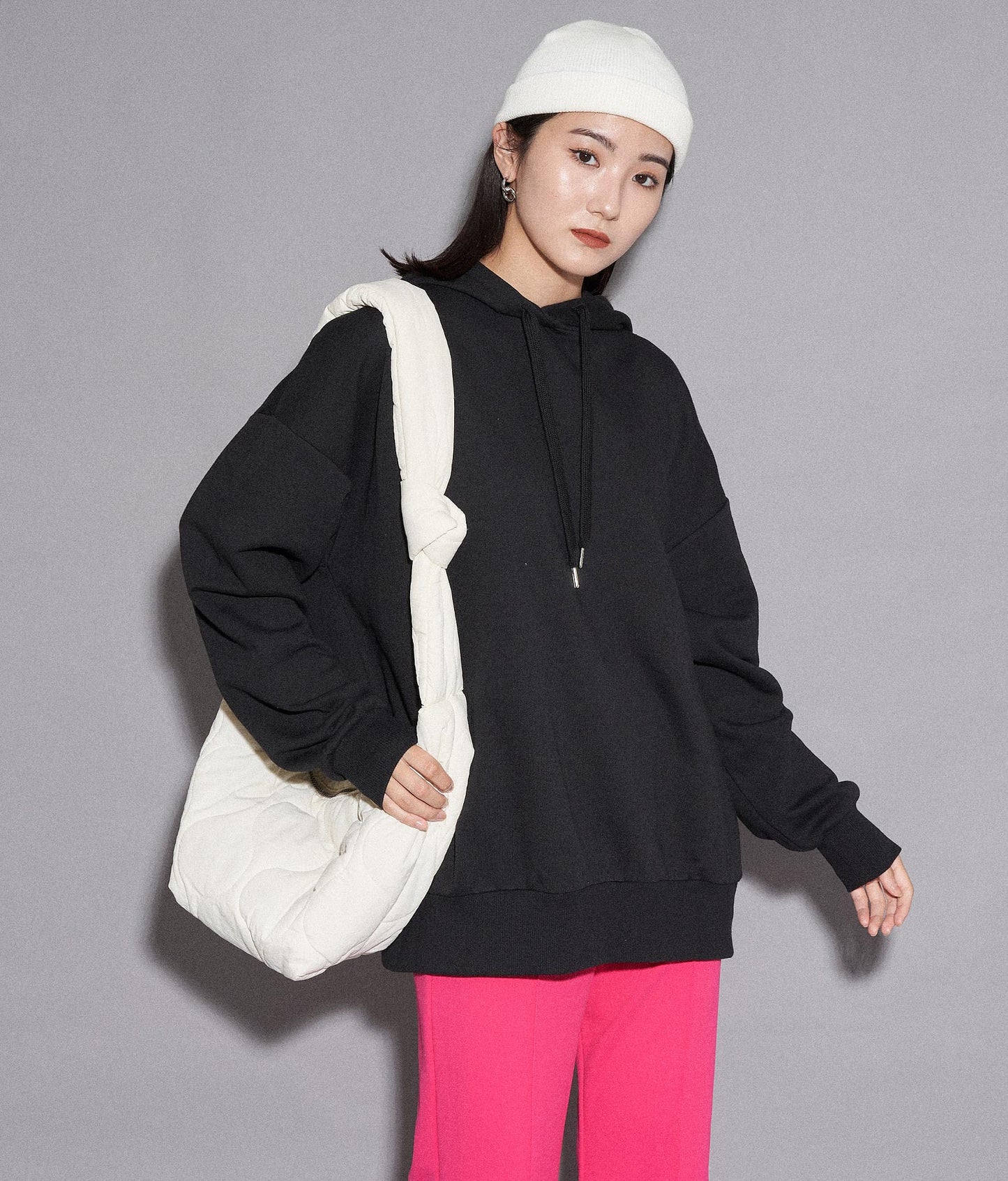 【WEB限定】シンプル裏起毛フーディートップススウェット