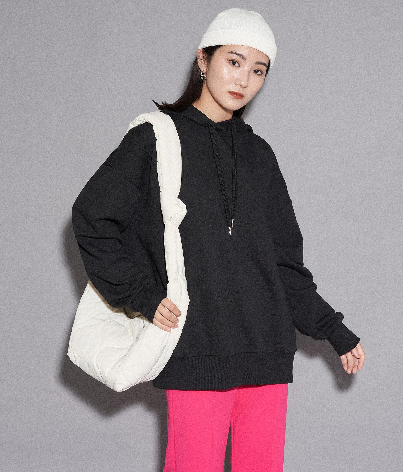 【WEB限定】シンプル裏起毛フーディートップススウェット