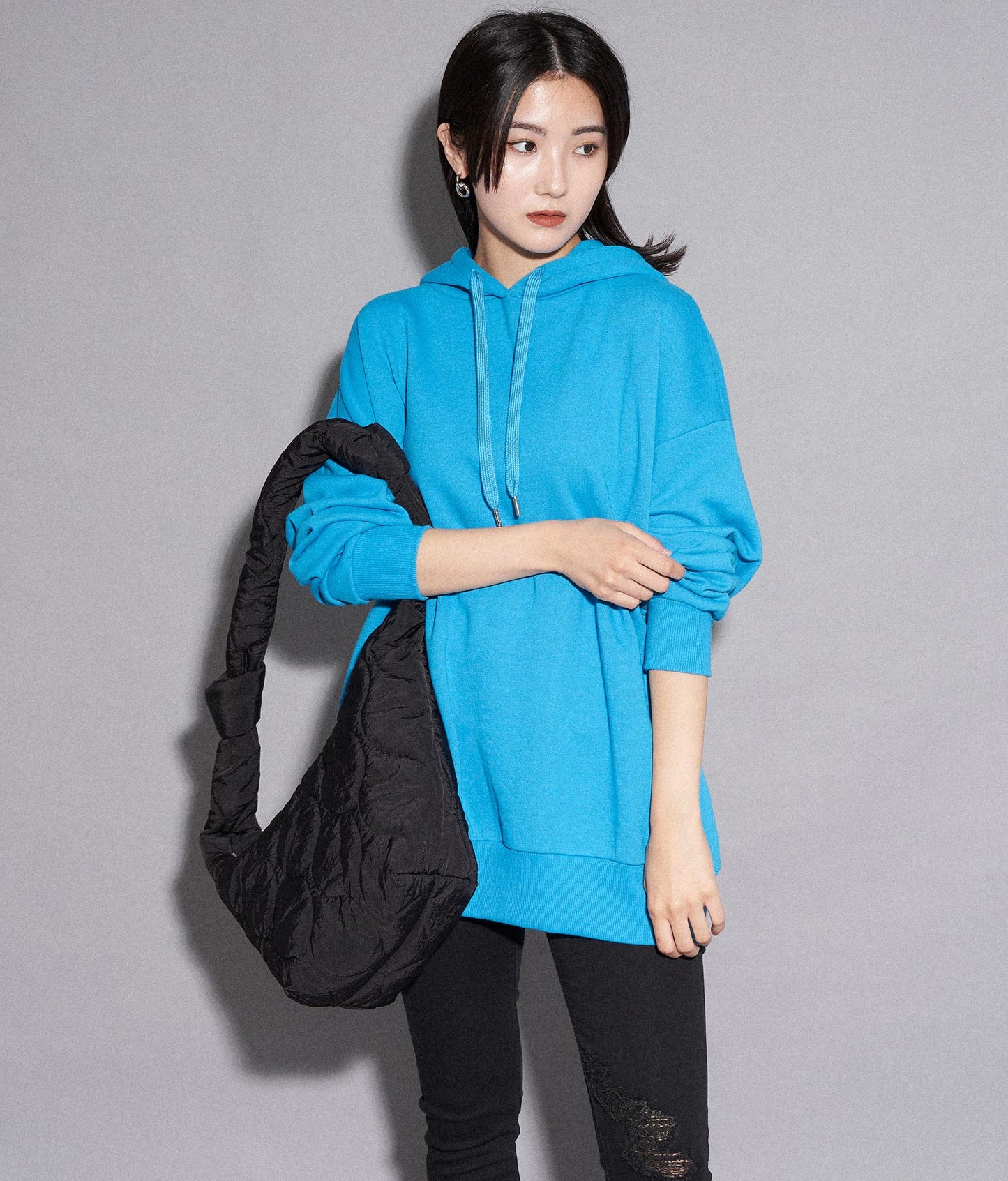 【WEB限定】シンプル裏起毛フーディートップススウェット 793-8596