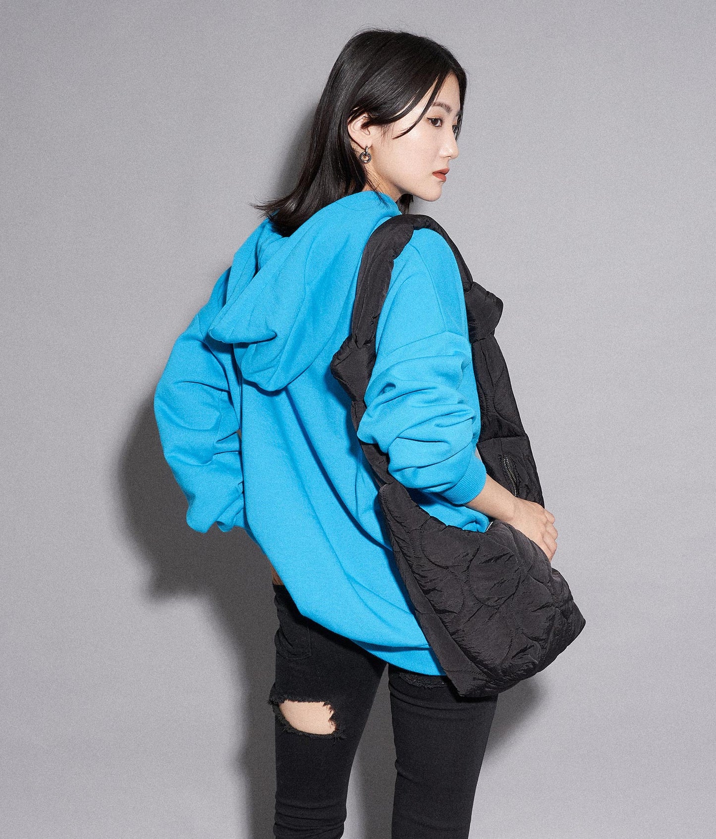 【WEB限定】シンプル裏起毛フーディートップススウェット 793-8596