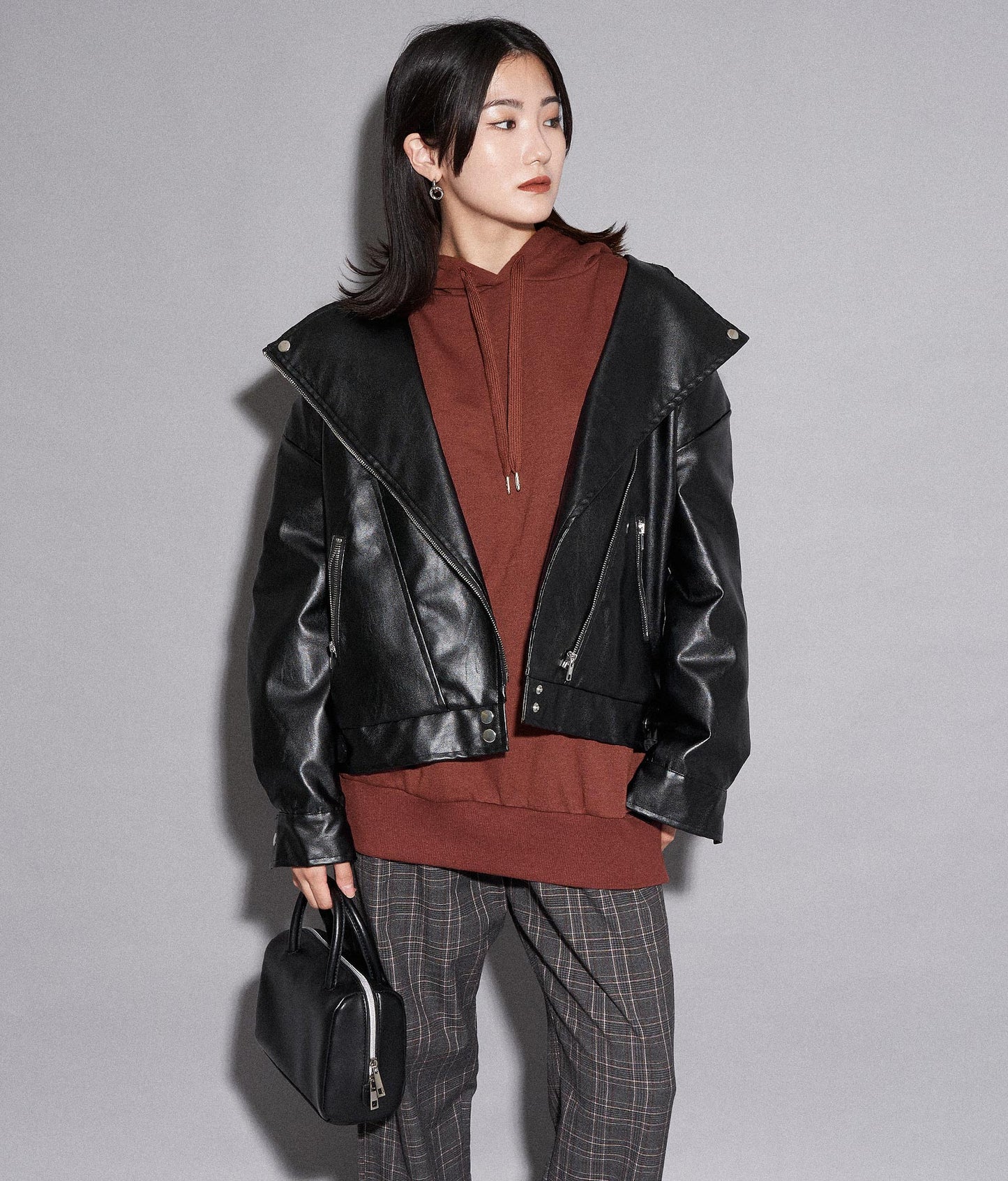 【WEB限定】シンプル裏起毛フーディートップススウェット 793-8596