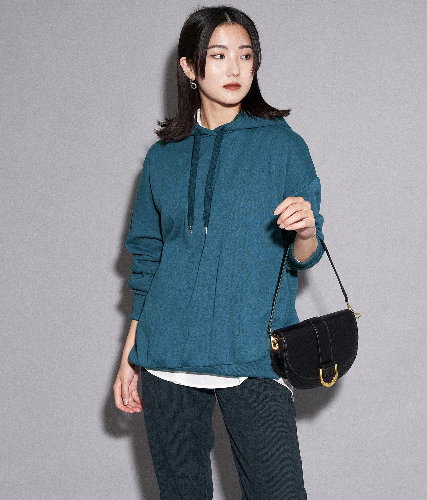 【WEB限定】シンプル裏起毛フーディートップススウェット 793-8596