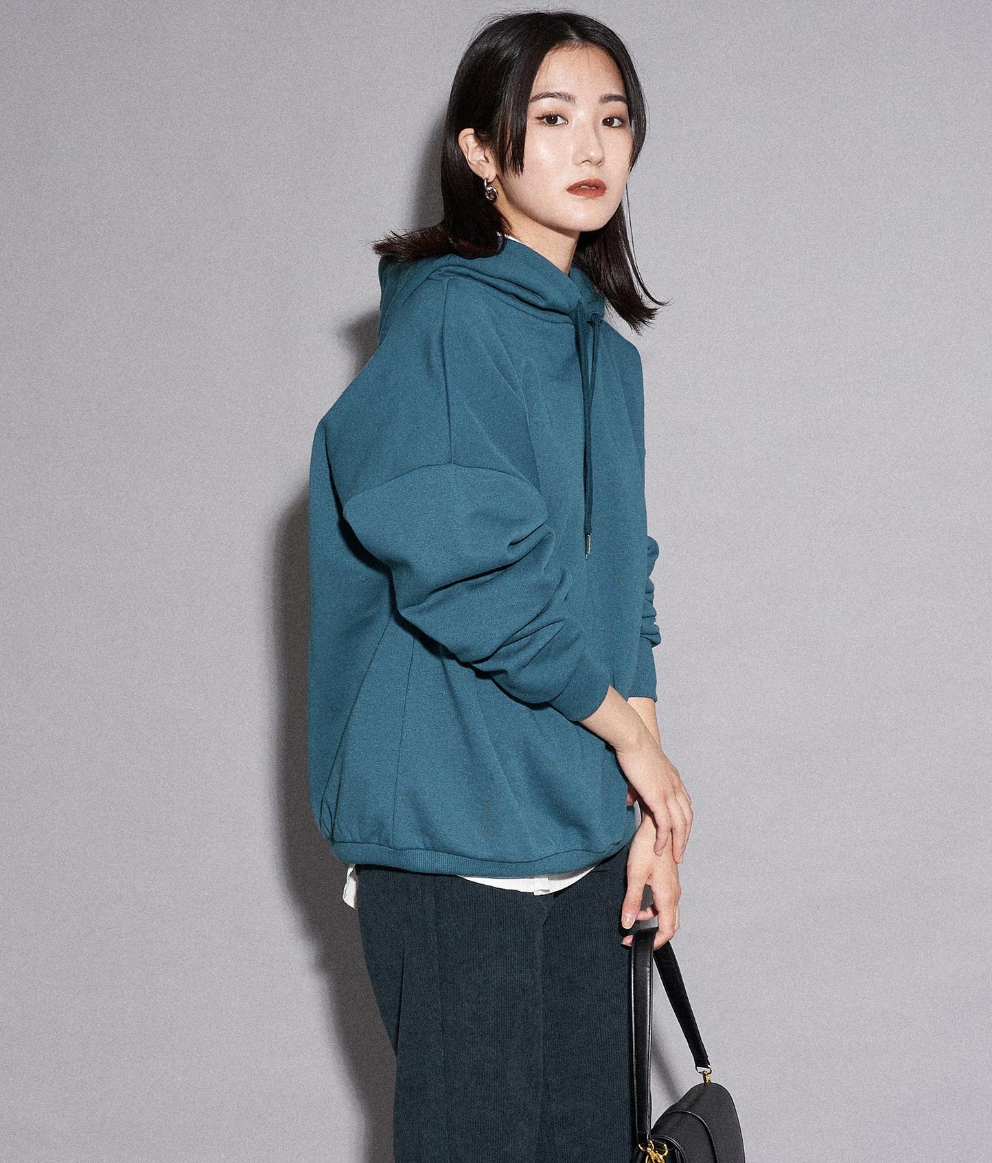 【WEB限定】シンプル裏起毛フーディートップススウェット 793-8596