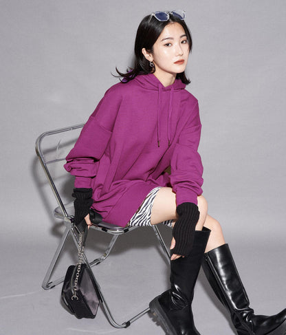 【WEB限定】シンプル裏起毛フーディートップススウェット 793-8596