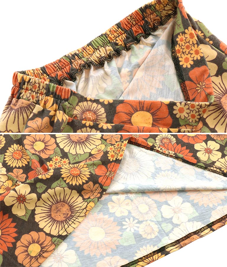 レトロ フラワー セミフレア スカート 851-5610