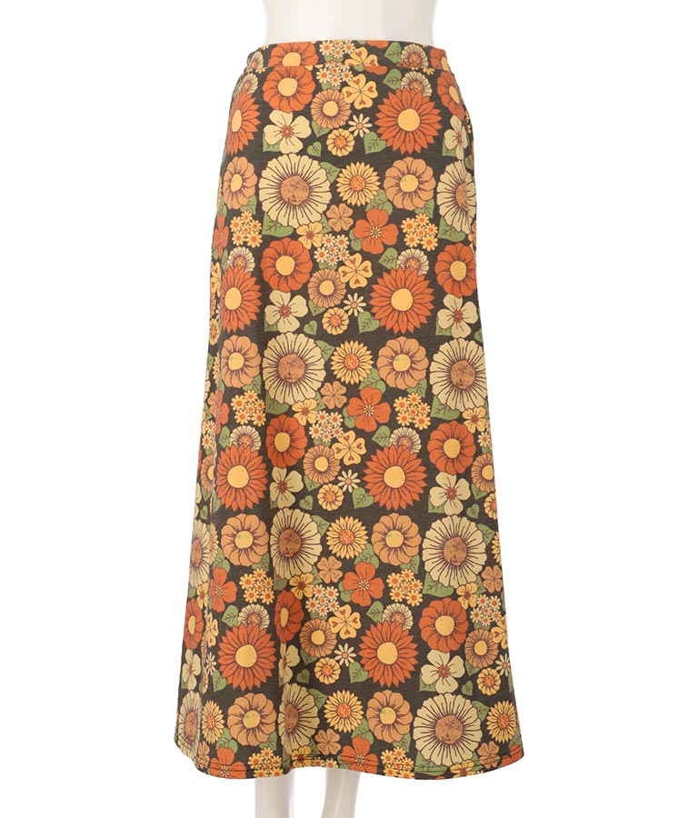 レトロ フラワー セミフレア スカート 851-5610